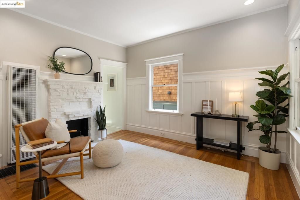 Fireplace, Interior, Recessed Lighting, Wood Texture Flooring