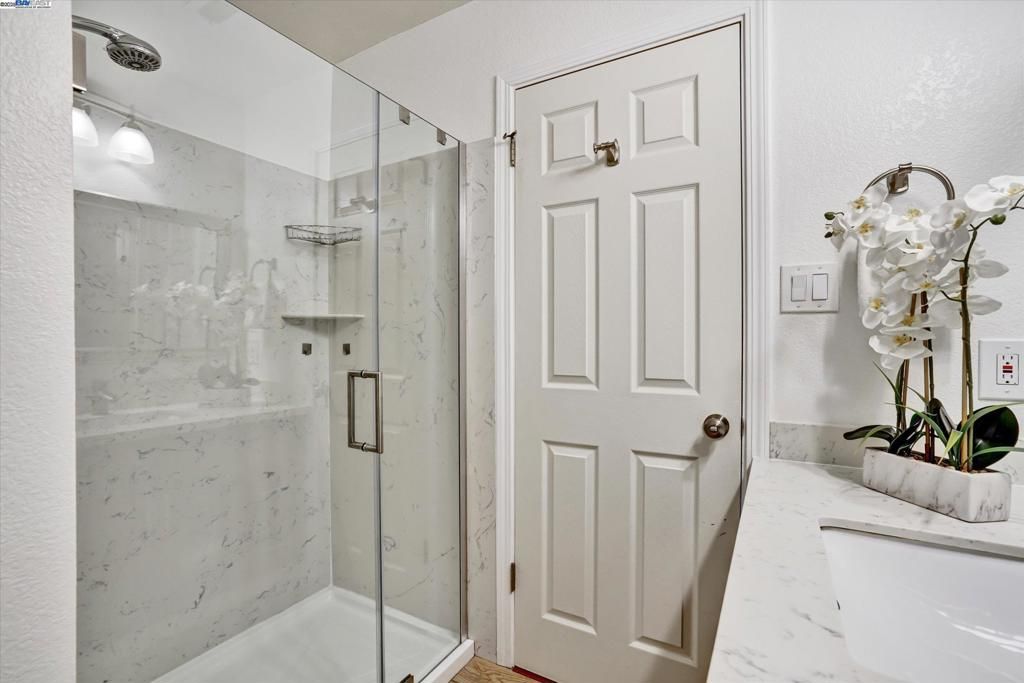 Bathroom, Glass Shower, Interior, Marble Walls