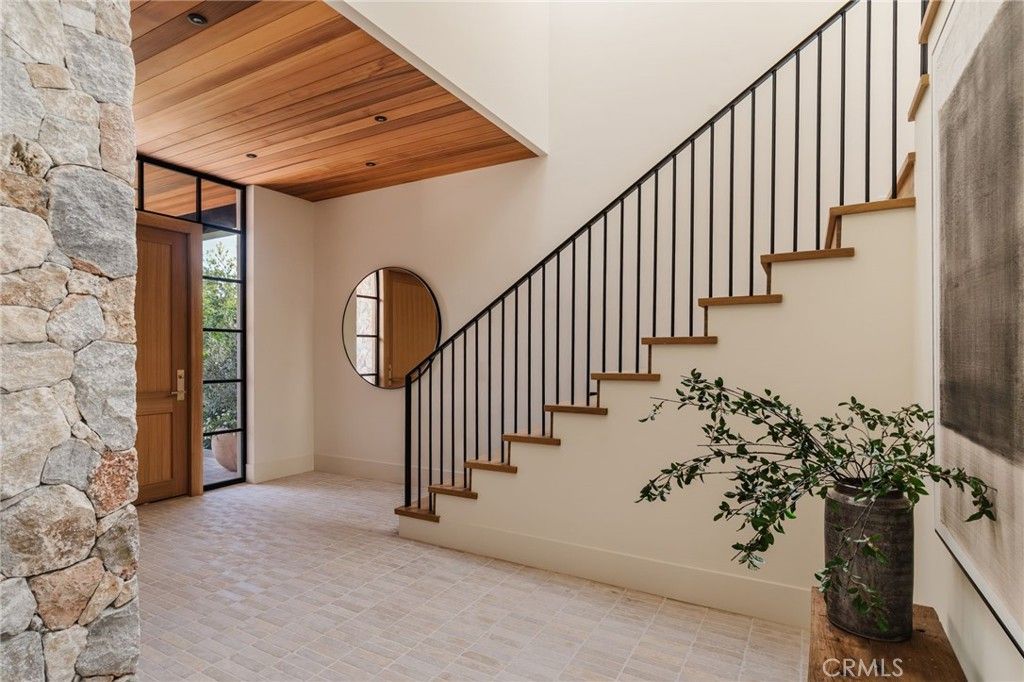 Interior, Recessed Lighting, Stone Walls, Wooden Ceilings