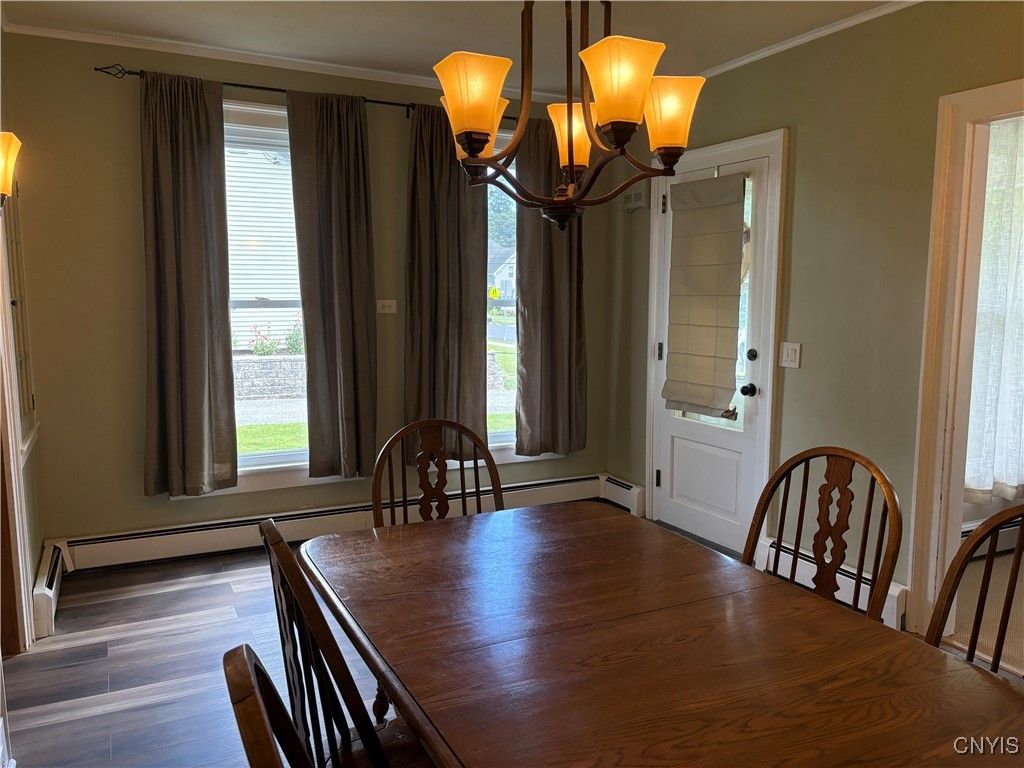 Chandelier, Dining room, Interior, Wood Texture Flooring