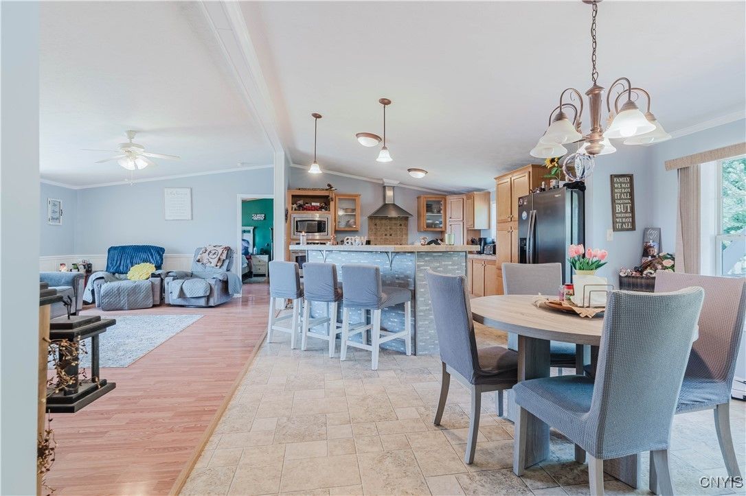Dining room, Interior, Kitchen, Living room, Pendant Lights