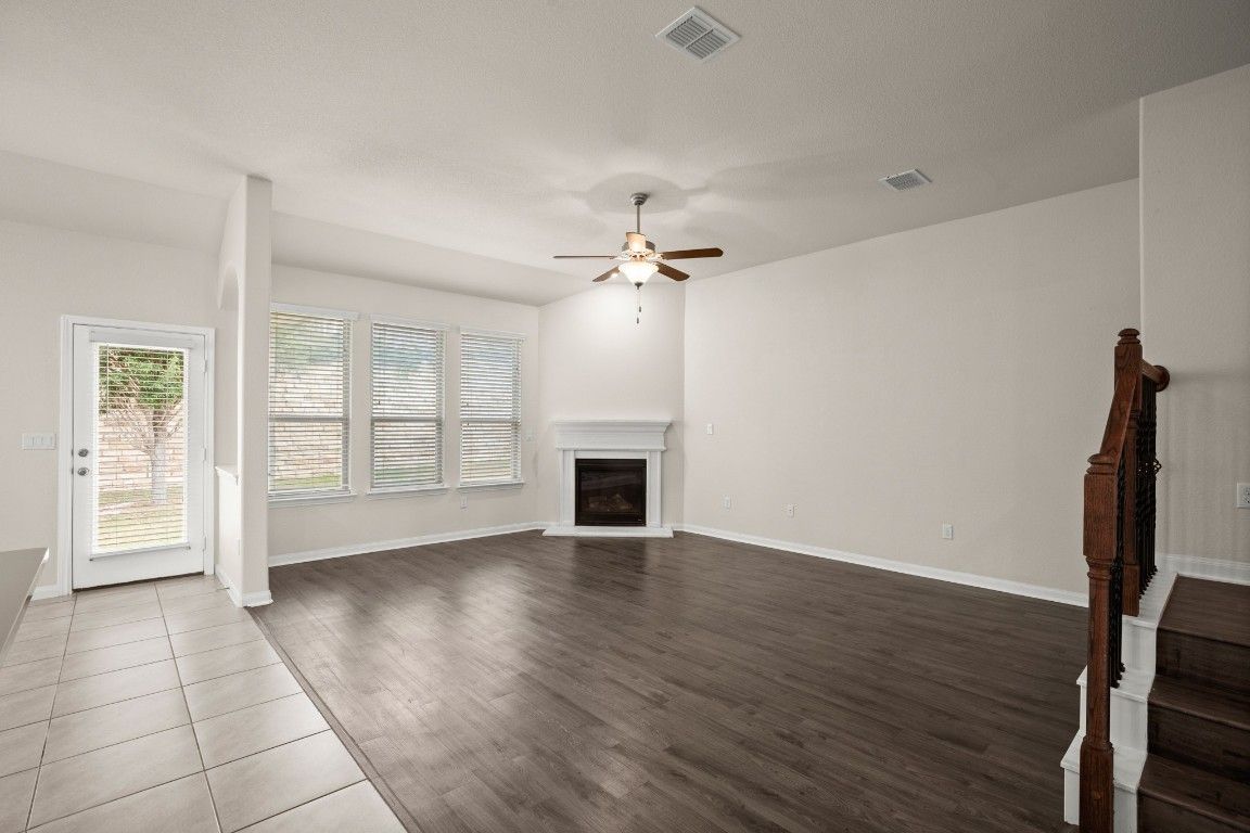 Empty room, Fireplace, Interior, Wood Texture Flooring