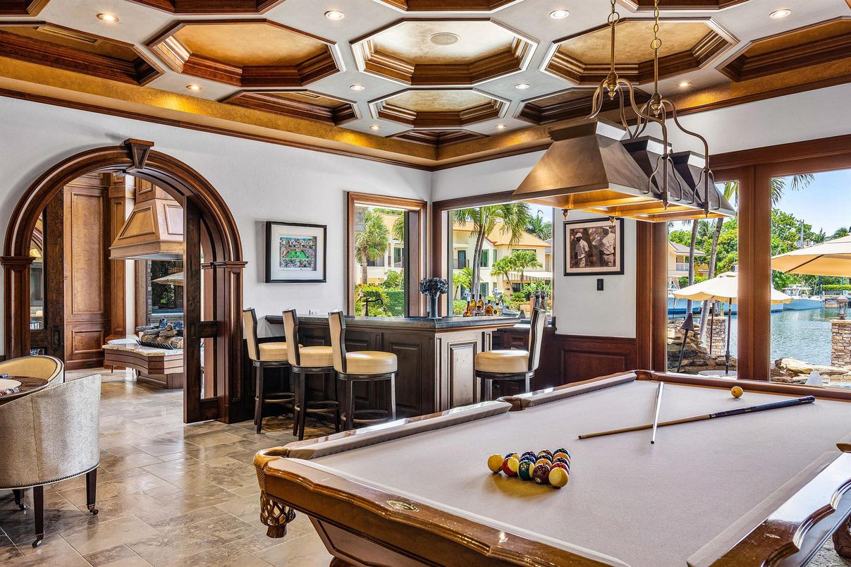 Billiard Table, Game Room, Interior, Pendant Lights, Recessed Lighting, Water