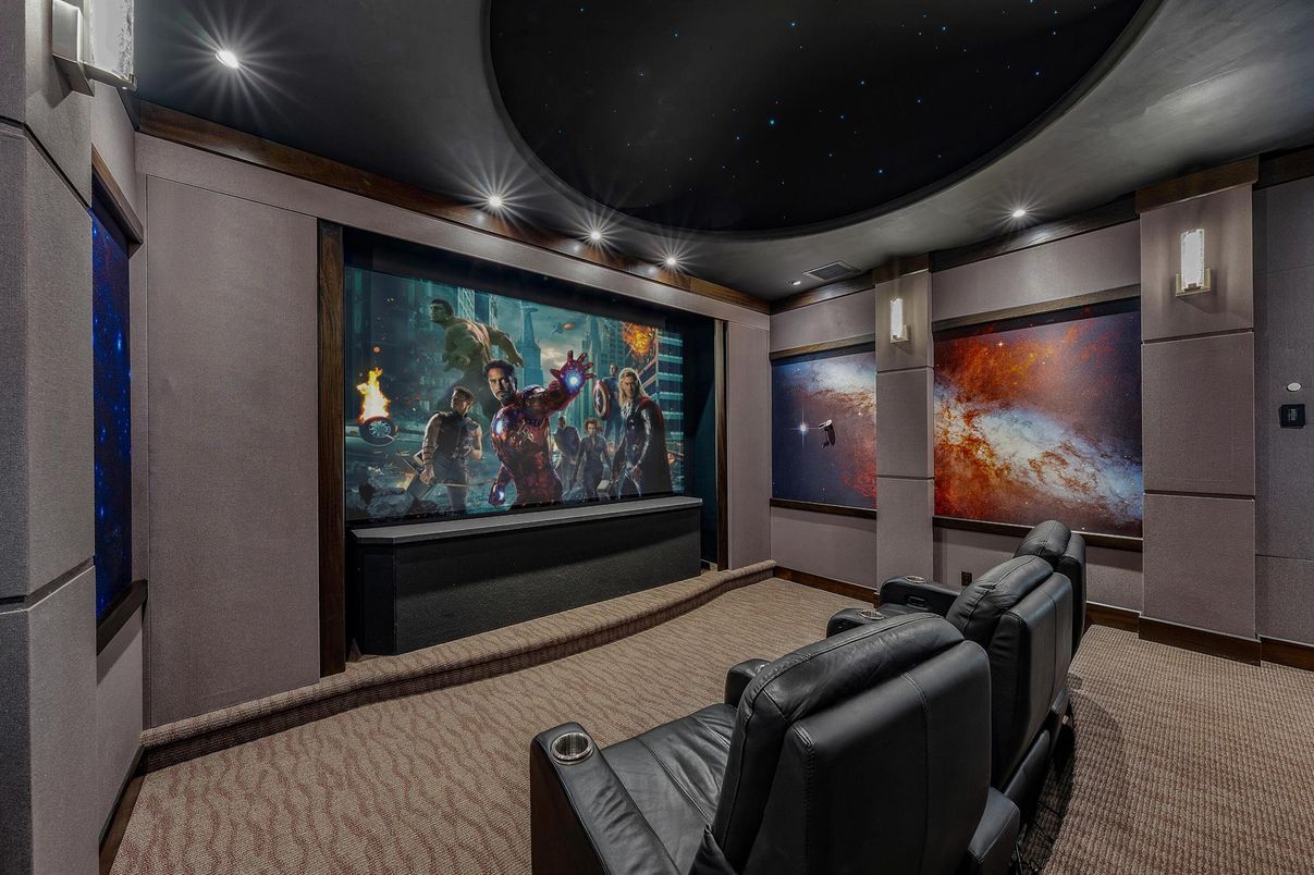 Home Theatre Room, Interior, Projection Screen, Recessed Lighting, Theatre Room