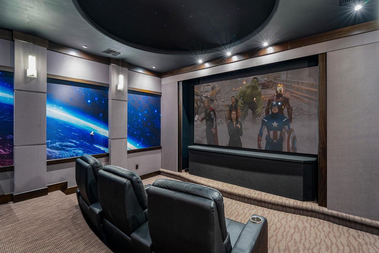 Home Theatre Room, Interior, Projection Screen, Recessed Lighting, Theatre Room