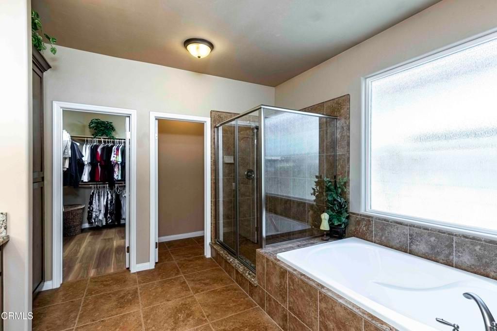 Bathroom, Glass Shower, Interior, Walk-in Closets, Wood Texture Flooring