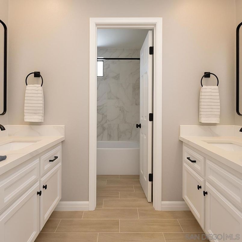 Bathroom, Dual Sink Vanities, Interior, Marble Walls