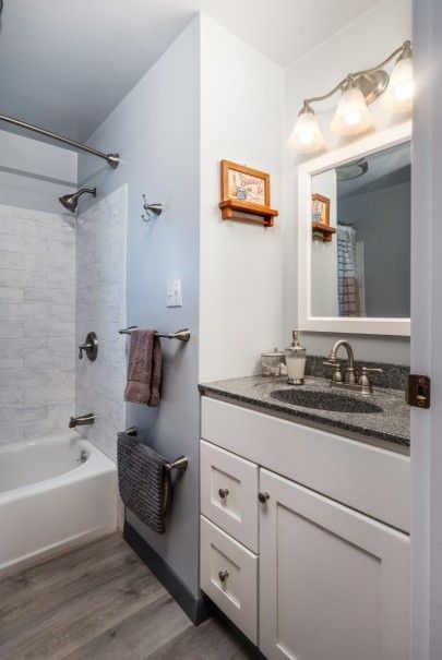 Bathroom, Interior, Wood Texture Flooring