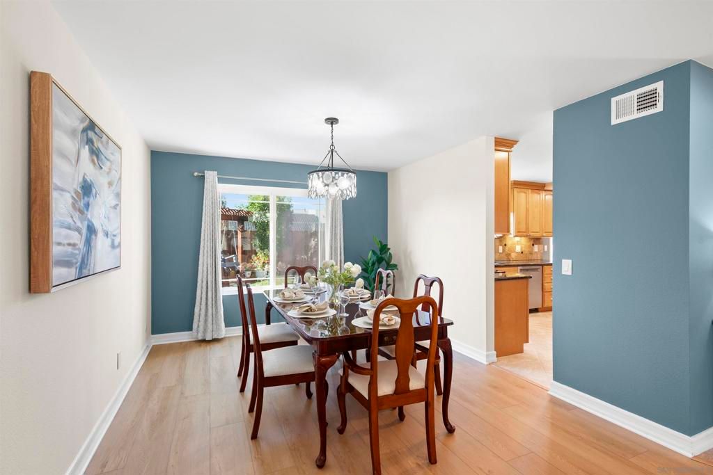 Chandelier, Dining room, Interior, Wood Texture Flooring
