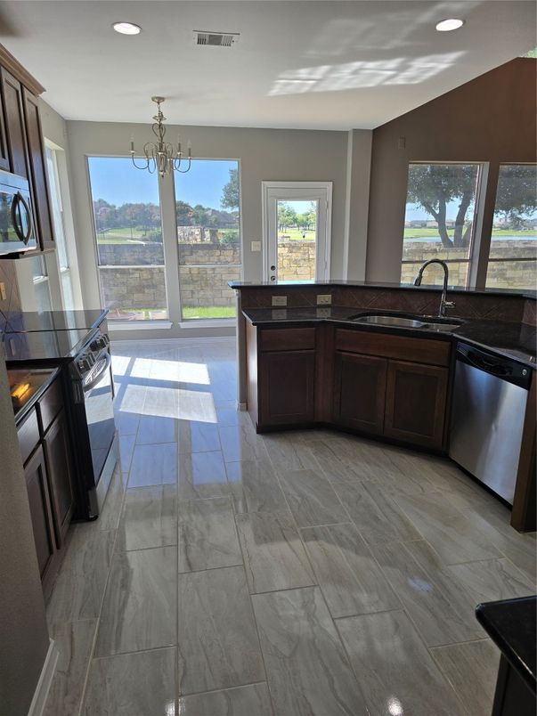 Chandelier, Interior, Kitchen, Recessed Lighting