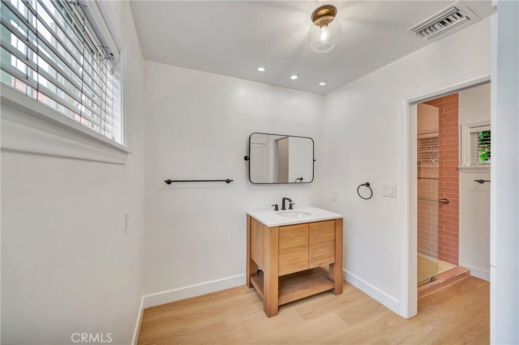 Bathroom, Interior, Recessed Lighting, Wood Texture Flooring