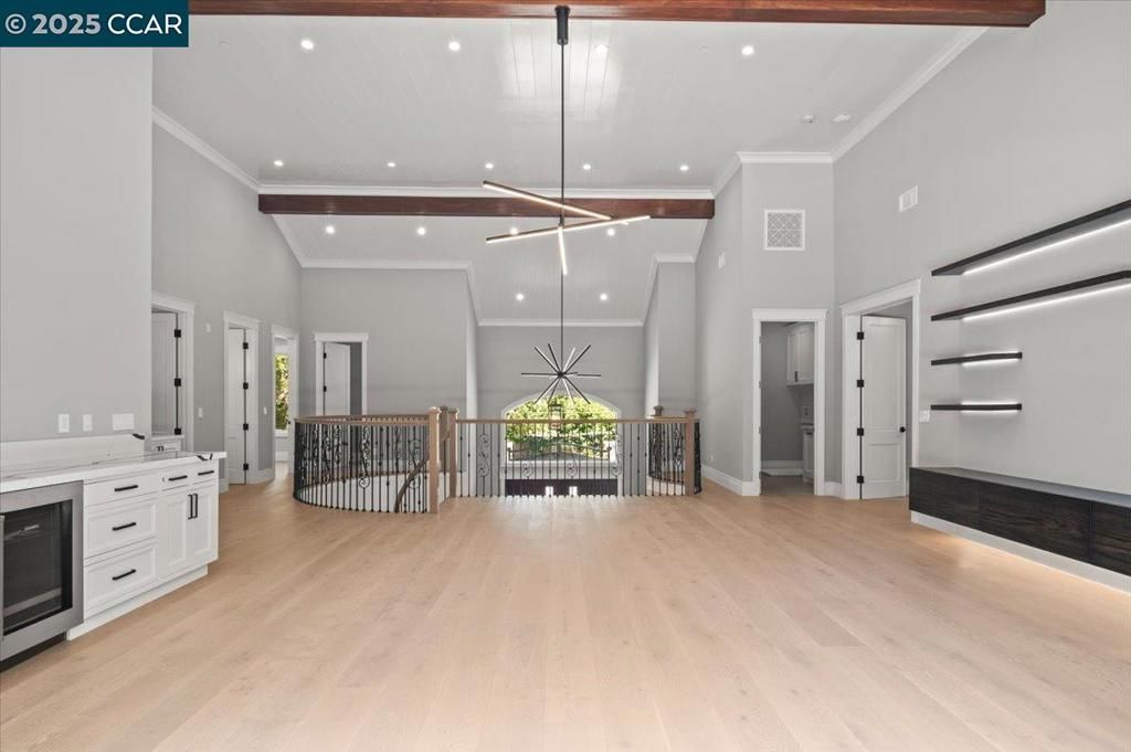 Interior, Pendant Lights, Recessed Lighting, Wooden Beams, Wood Texture Flooring