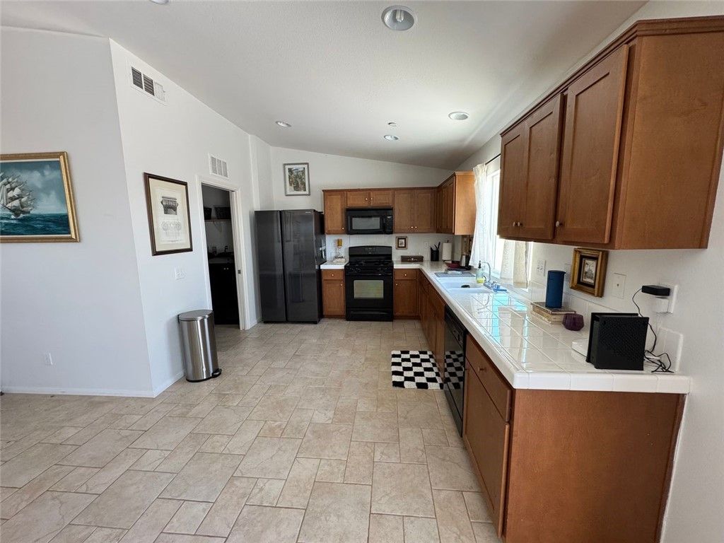 Interior, Kitchen, Recessed Lighting, Tile Countertops