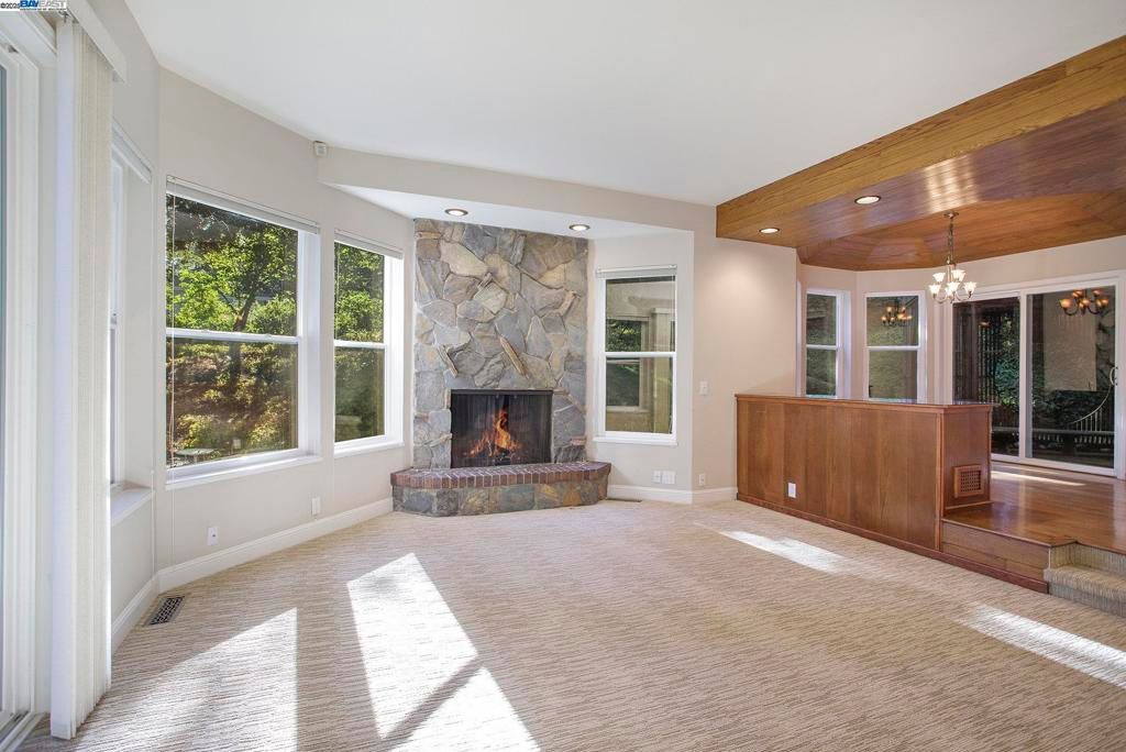 Chandelier, Fireplace, Interior, Pendant Lights, Recessed Lighting, Wooden Beams, Wooden Ceilings