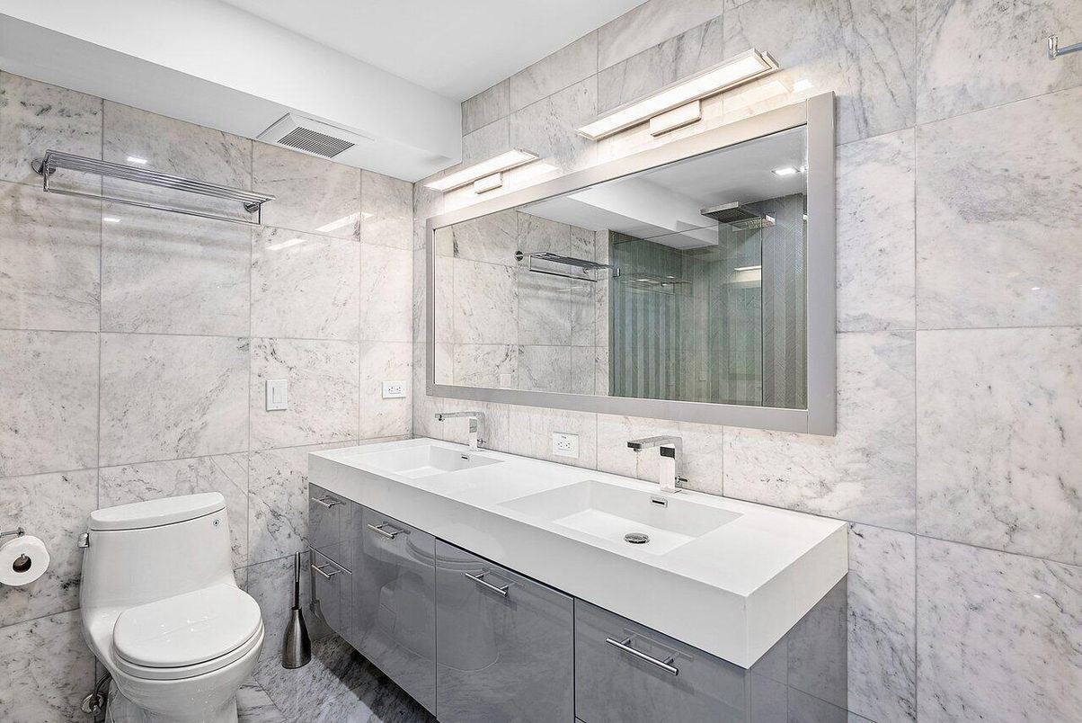 Bathroom, Glass Shower, Interior, Marble Walls