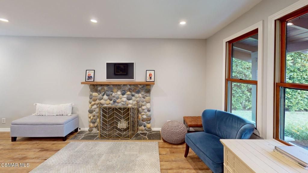 Fireplace, Interior, Recessed Lighting, Wood Texture Flooring