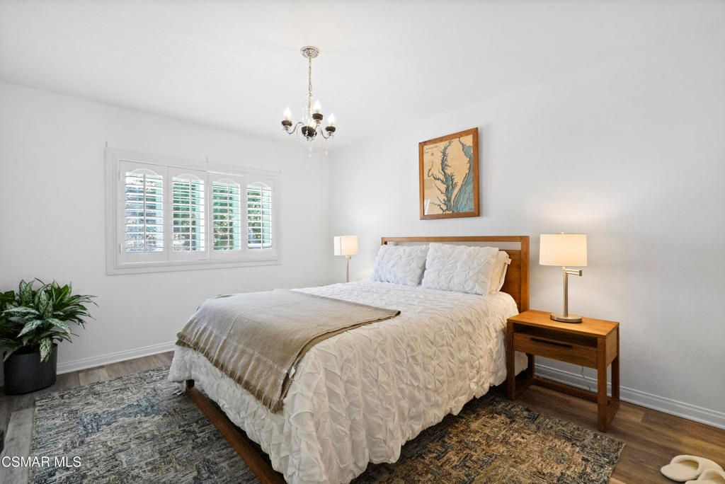 Bedroom, Chandelier, Interior, Wood Texture Flooring