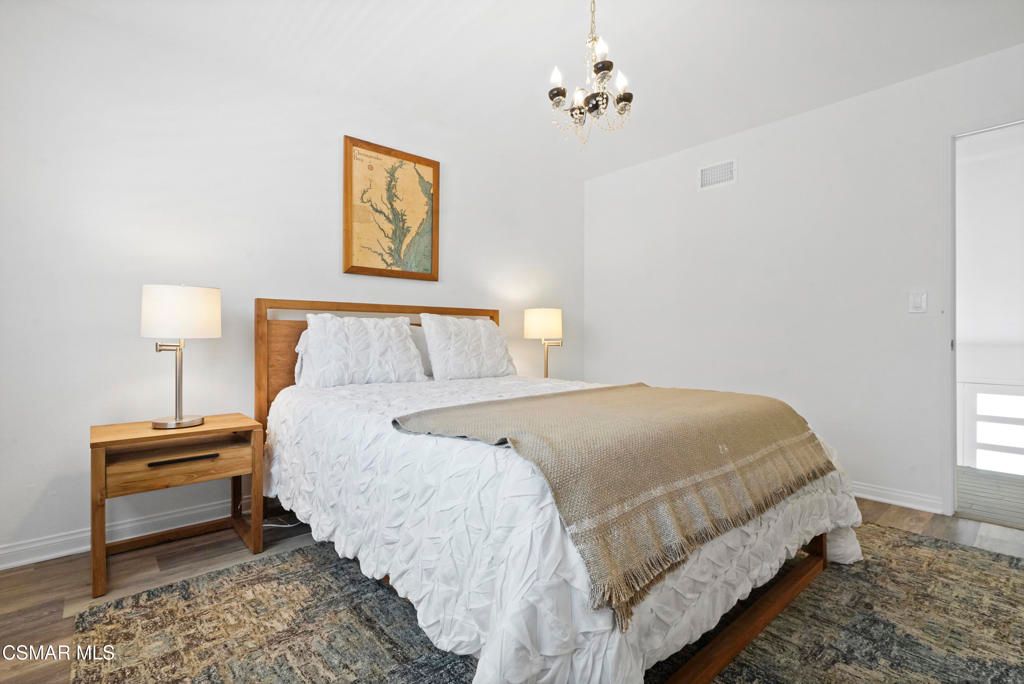 Bedroom, Chandelier, Interior, Wood Texture Flooring