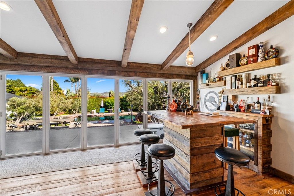 Interior, Pendant Lights, Recessed Lighting, Wooden Beams, Wood Texture Flooring