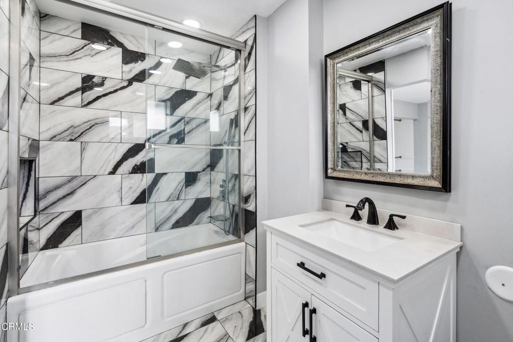 Bathroom, Glass Shower, Interior, Marble, Marble Walls, Recessed Lighting