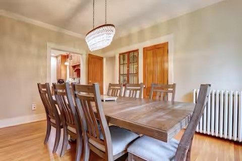 Chandelier, Dining room, Interior, Wood Texture Flooring