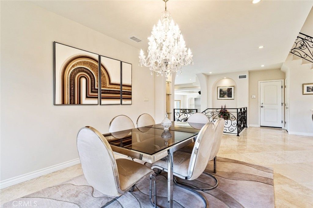 Chandelier, Dining room, Interior, Recessed Lighting