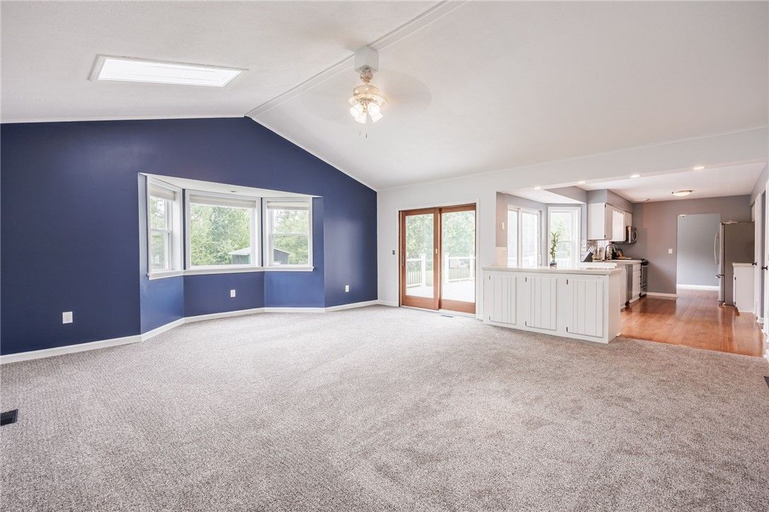 Empty room, Interior, Kitchen, Recessed Lighting, Wood Texture Flooring