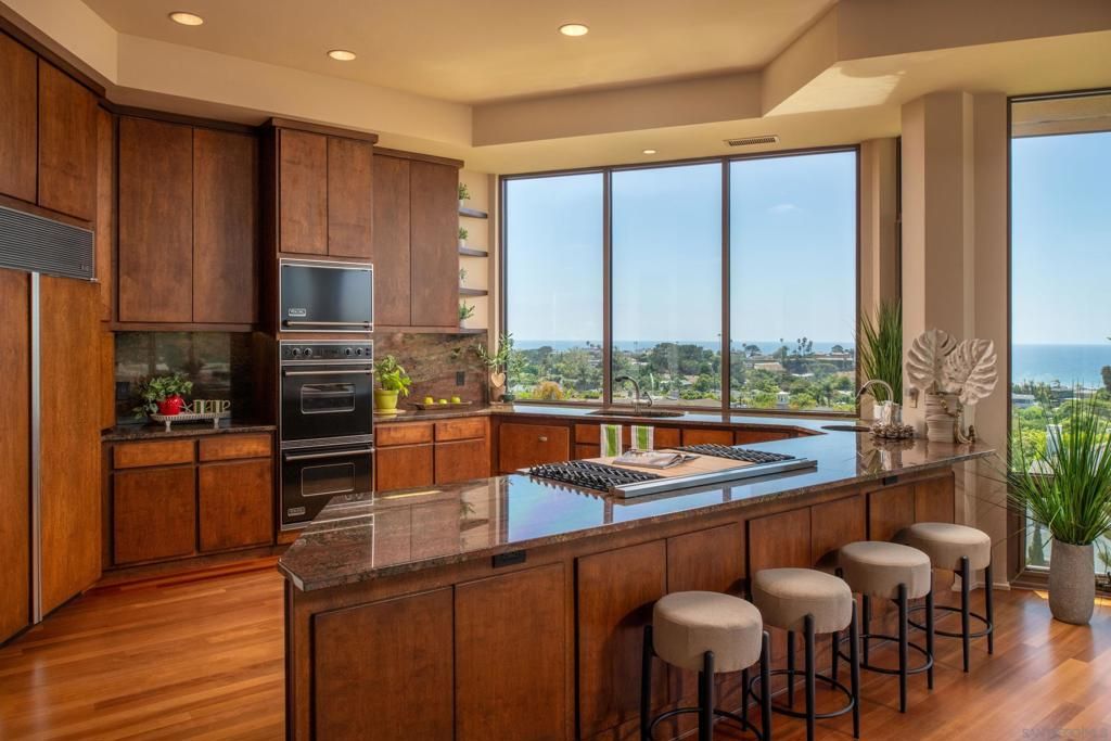 Interior, Kitchen, Recessed Lighting, Stainless Steel Appliances, Water, Wood Texture Flooring