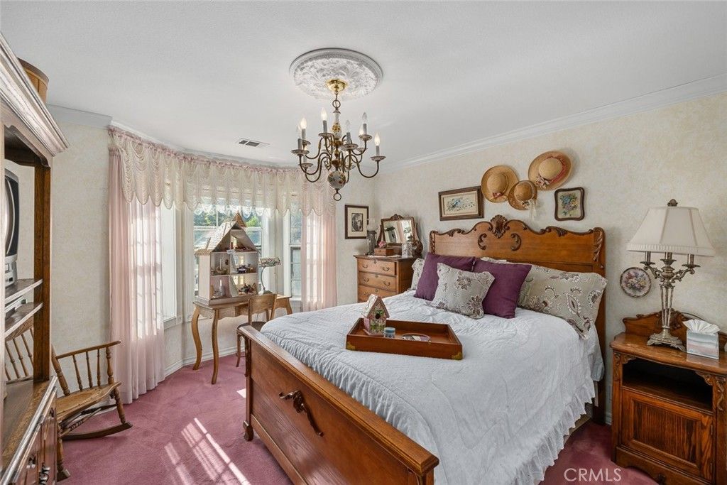 Bedroom, Chandelier, Interior