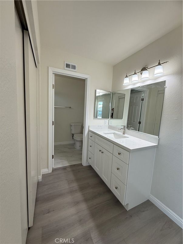 Bathroom, Dual Sink Vanities, Interior, Wood Texture Flooring
