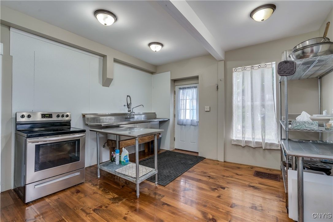 Interior, Kitchen, Stainless Steel Appliances, Wood Texture Flooring