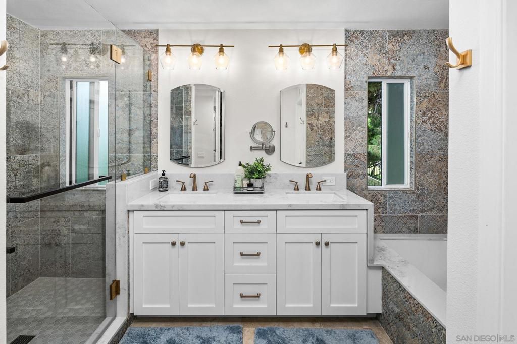 Bathroom, Dual Sink Vanities, Glass Shower, Interior