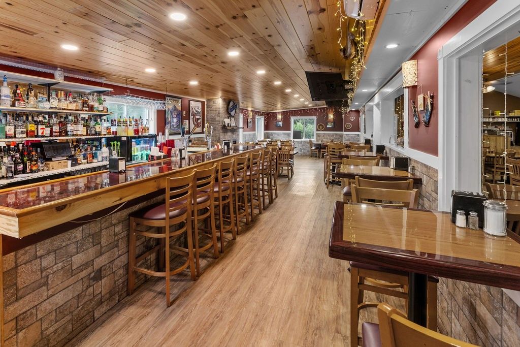 Interior, Recessed Lighting, Stone Walls, Wooden Ceilings, Wood Texture Flooring