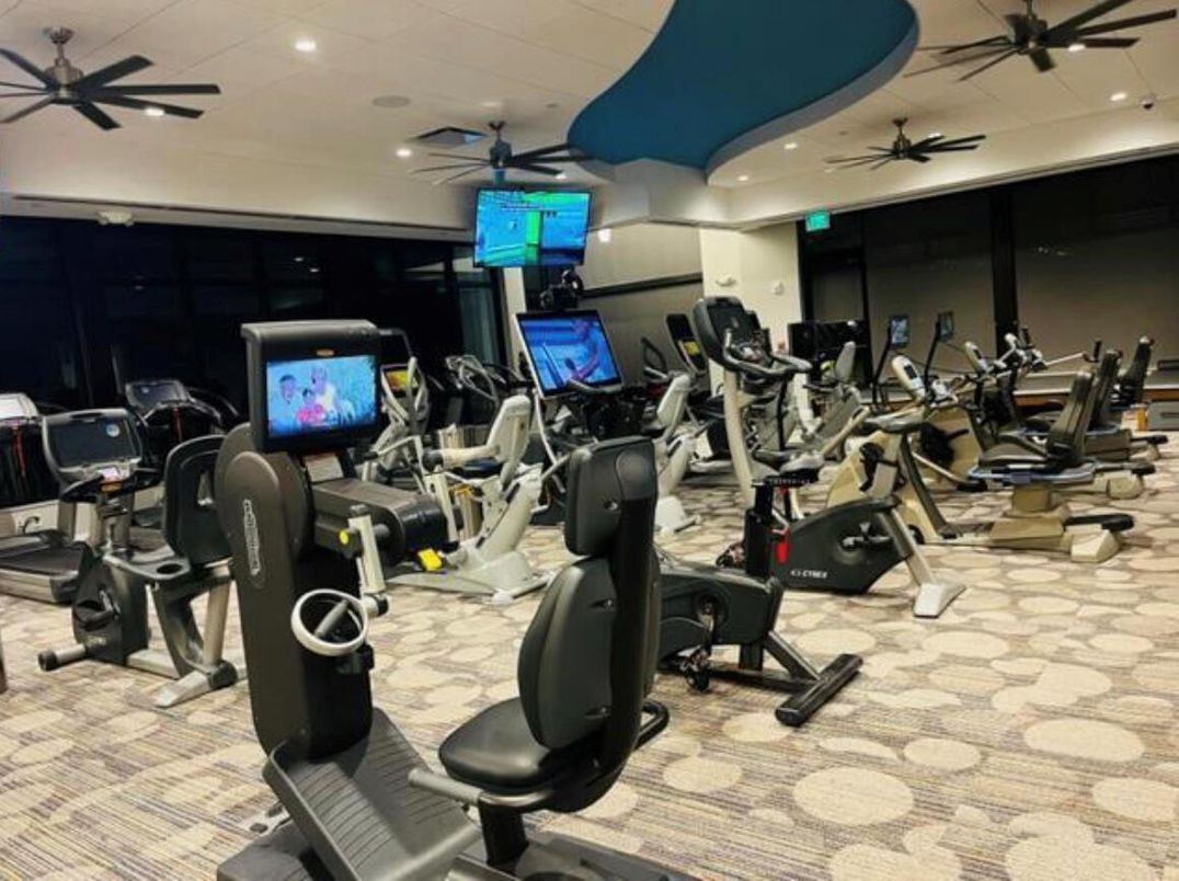 Fitness Equipment, Gym, Interior, Recessed Lighting