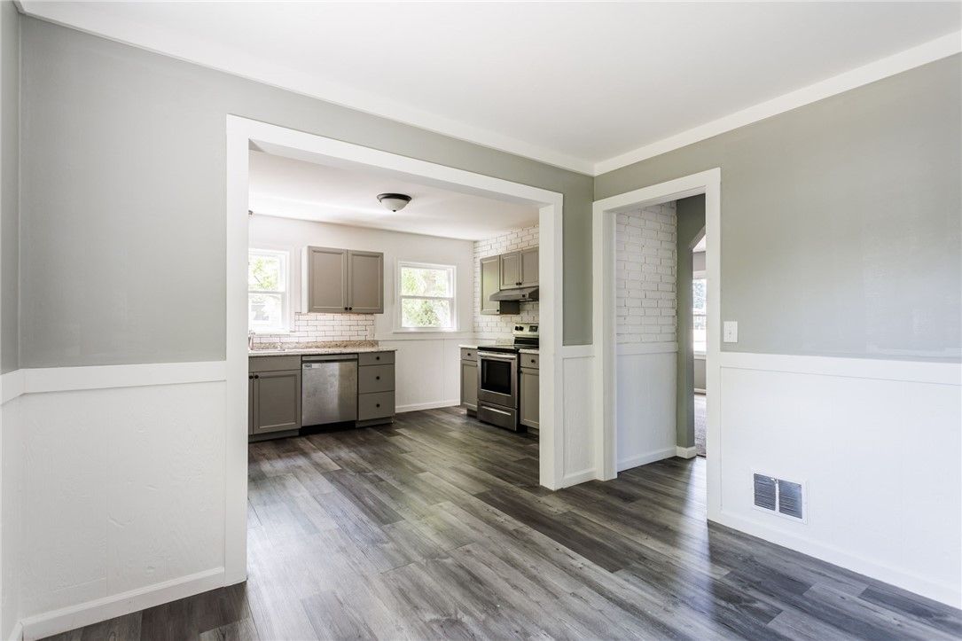 Interior, Kitchen, Stainless Steel Appliances, Wood Texture Flooring