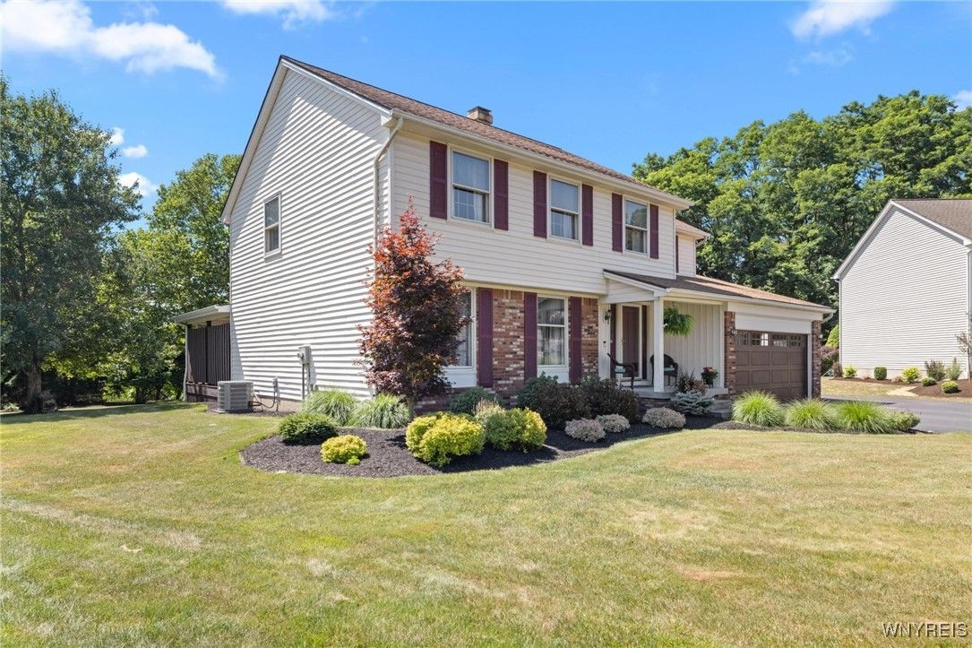 Attached, Backyard, Exterior, Facade, Brick Facade, Farmhouse