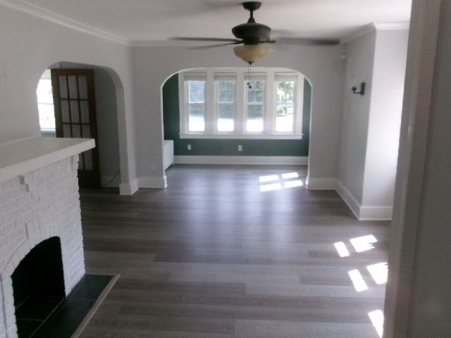 Empty room, Fireplace, Interior, Wood Texture Flooring