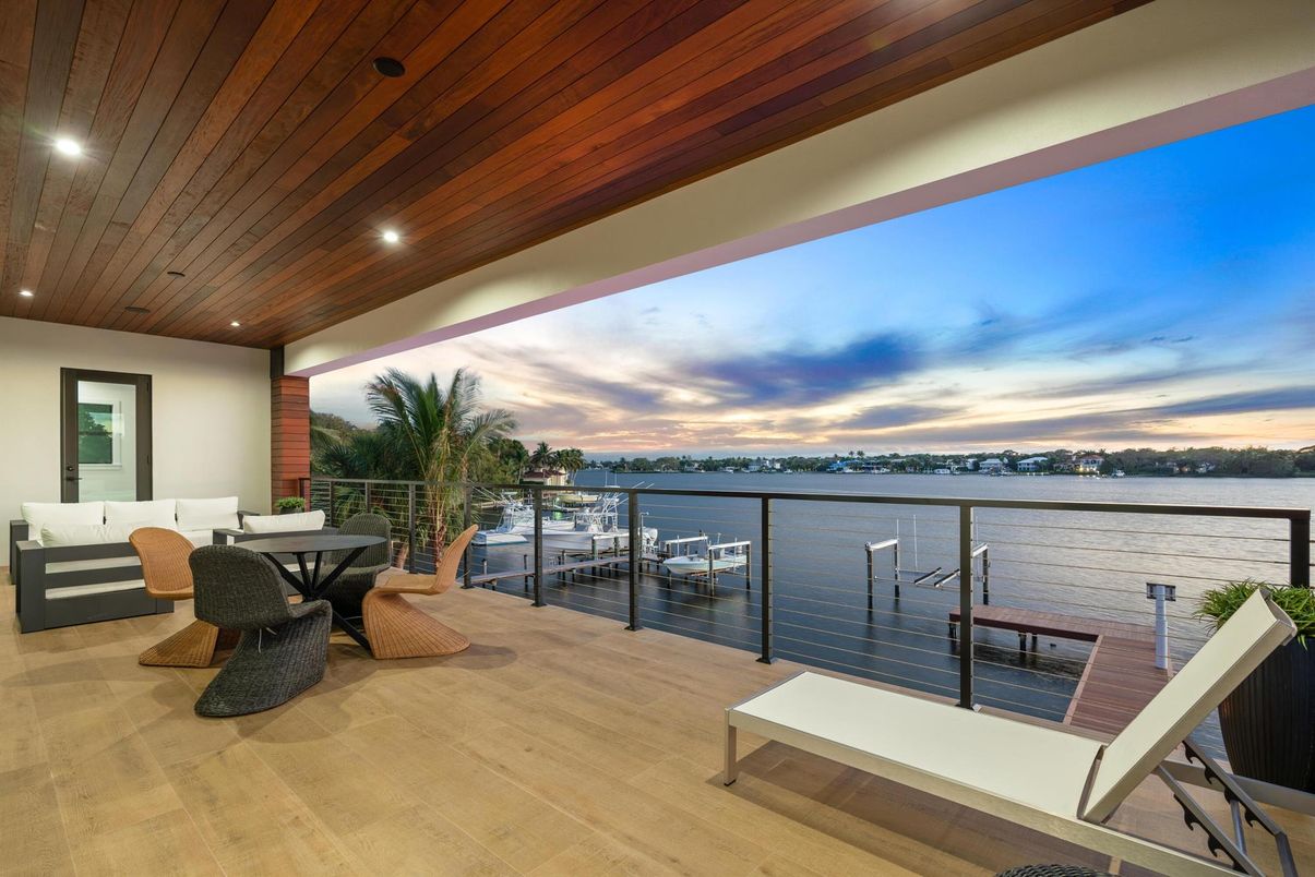 Exterior, Recessed Lighting, Water, Wooden Ceilings, Wood Texture Flooring