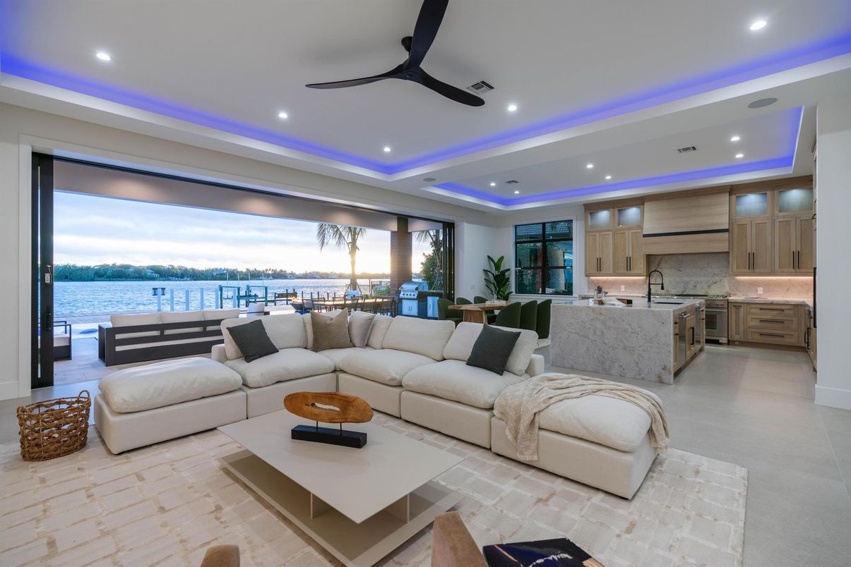 Dining room, Interior, Kitchen, Living room, Recessed Lighting, Stainless Steel Appliances, Water
