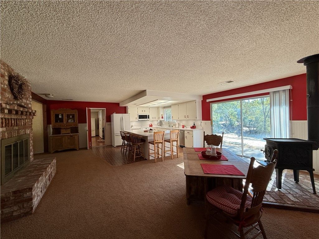 Dining room, Fireplace, Interior, Kitchen