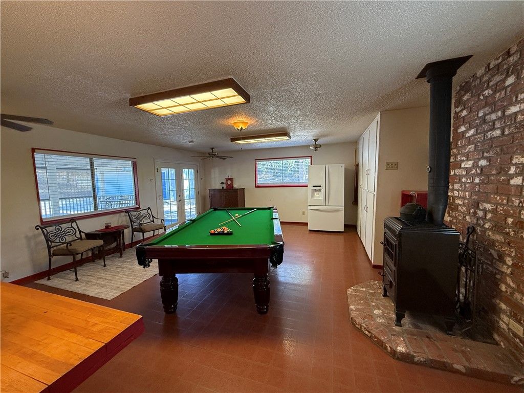 Billiard Table, Fireplace, Game Room, Interior, Stone Walls