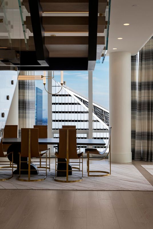 Dining room, Interior, Recessed Lighting, Water, Wood Texture Flooring