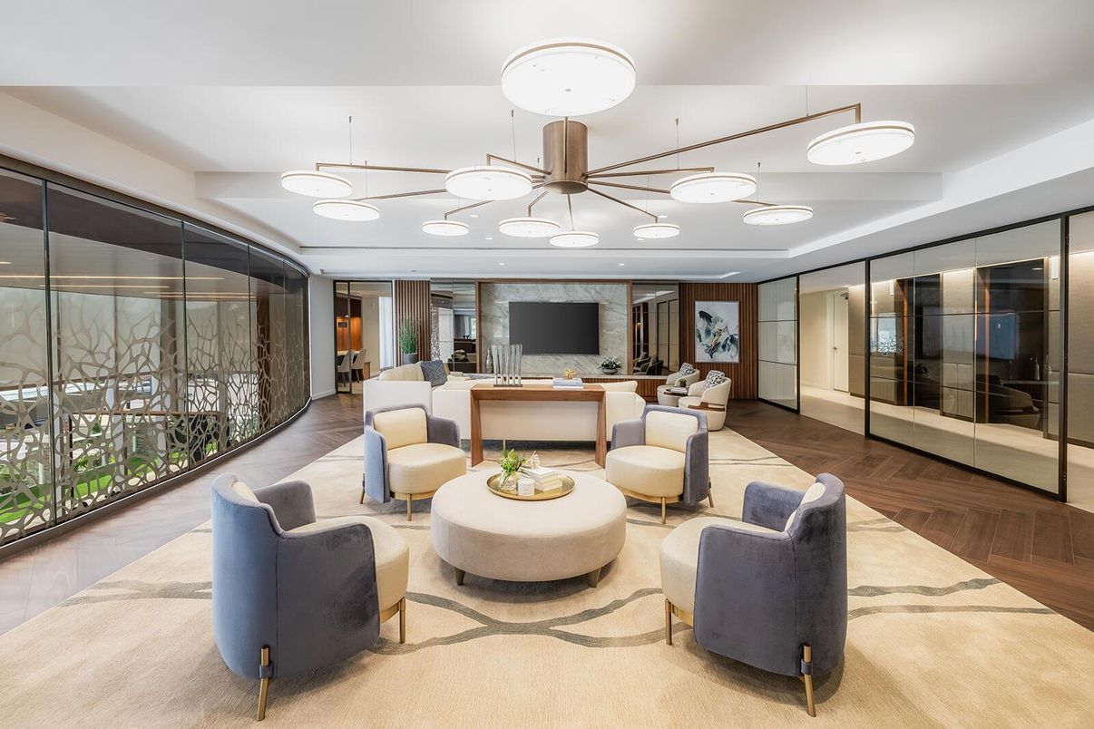 Interior, Living room, Pendant Lights, Wood Texture Flooring