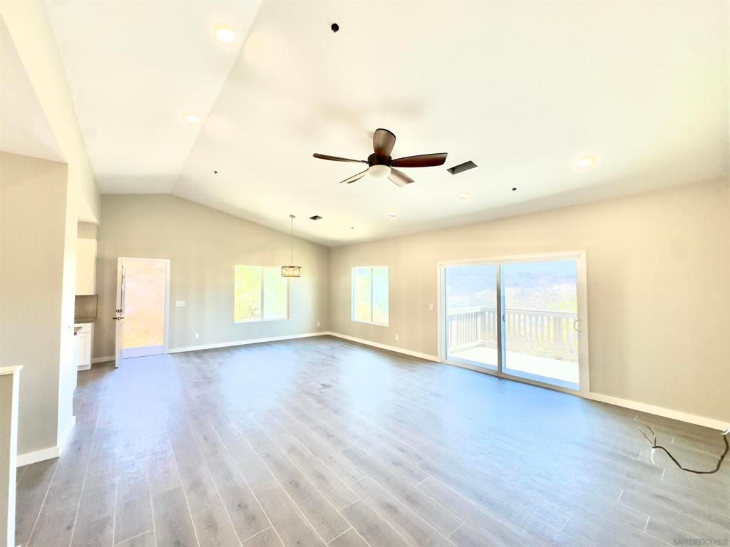 Empty room, Interior, Pendant Lights, Recessed Lighting, Wood Texture Flooring