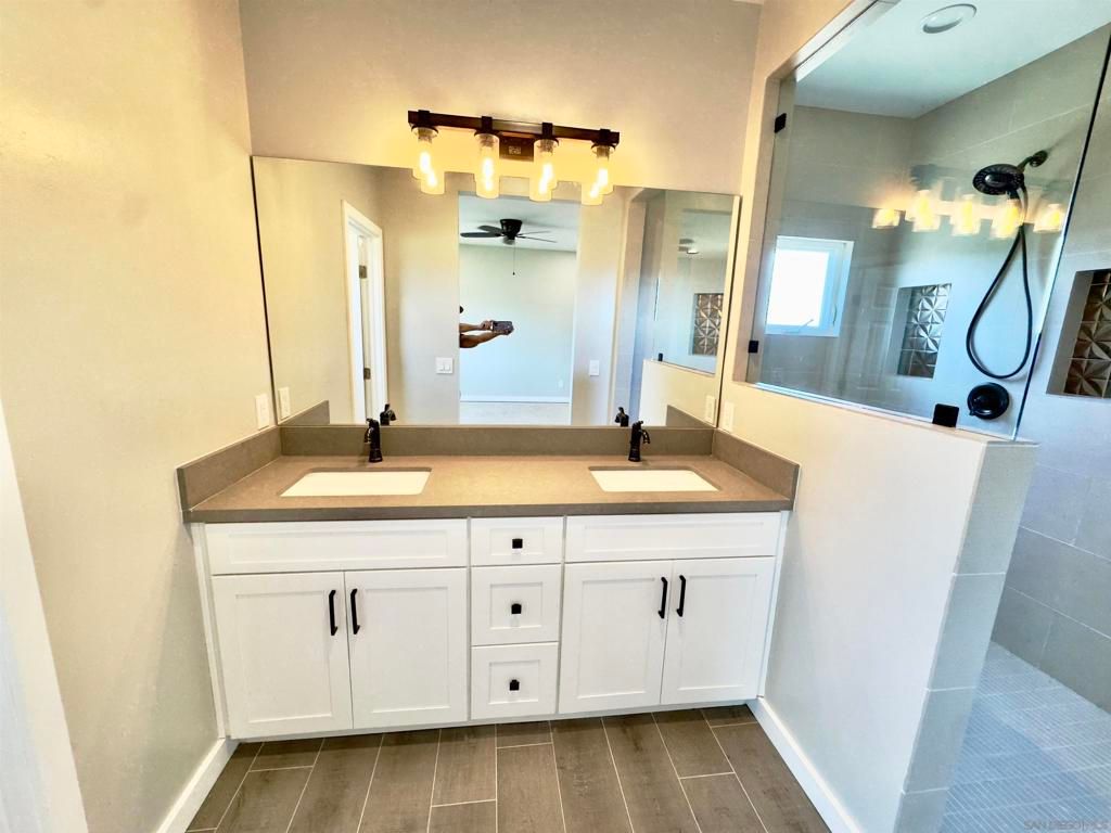 Bathroom, Dual Sink Vanities, Interior, Wood Texture Flooring