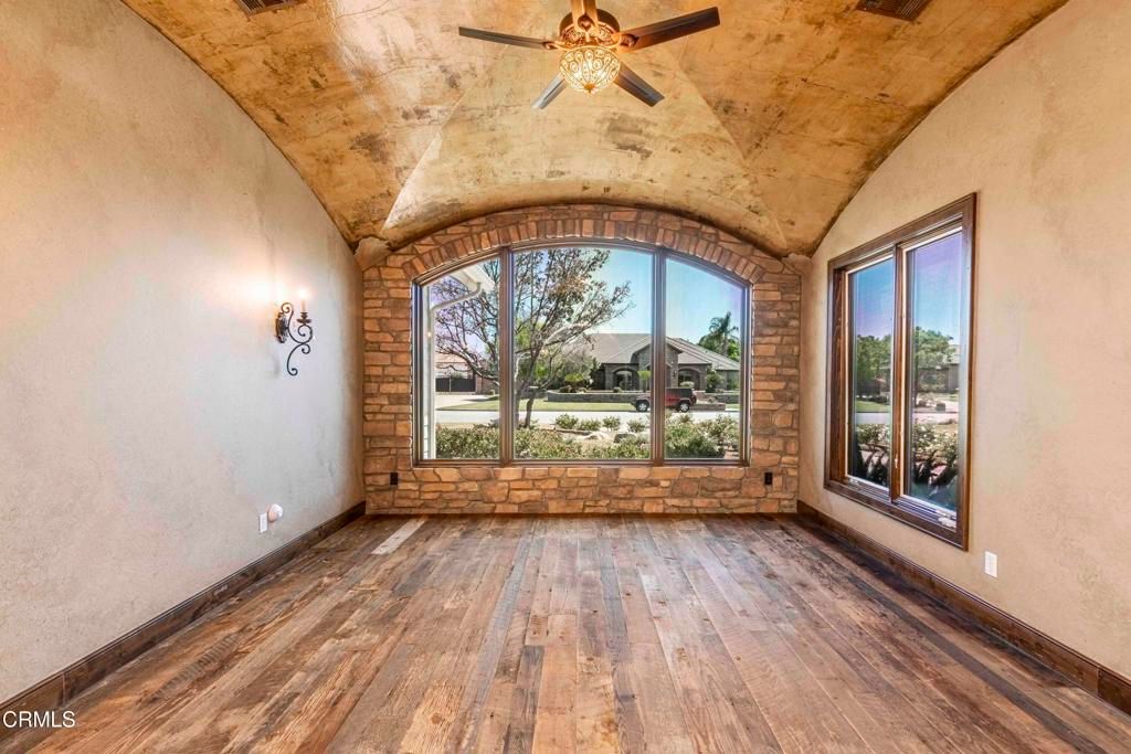 Empty room, Interior, Stone Walls, Wood Texture Flooring