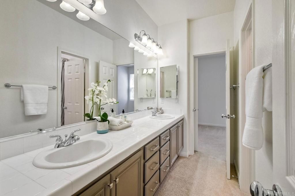 Bathroom, Dual Sink Vanities, Interior, Tile Countertops