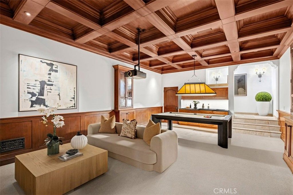Billiard Table, Game Room, Interior, Living room, Pendant Lights, Recessed Lighting, Wooden Beams, Wooden Ceilings, Wooden Walls