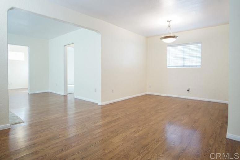 Empty room, Interior, Pendant Lights, Wood Texture Flooring