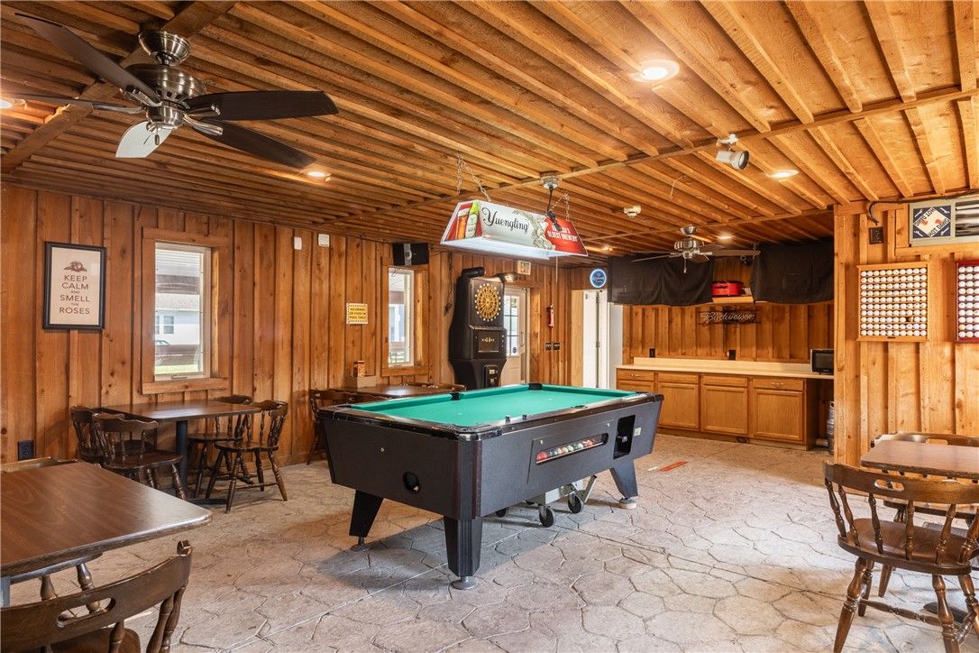 Billiard Table, Game Room, Interior, Recessed Lighting, Wooden Beams, Wooden Ceilings, Wooden Walls